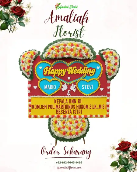 Papan Bunga Pernikahan Tanah Datar